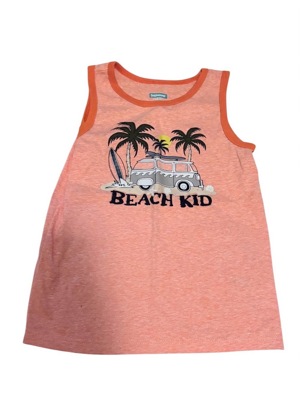 Garanimals Orange "Beach Kid" Surf Van Graphic Tank Top size 4t
